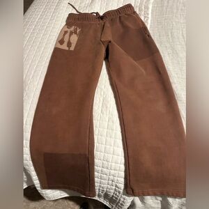 KidSuper Studios Sun Faded Sweats Brown Wide-Leg Sweatpants Size Medium